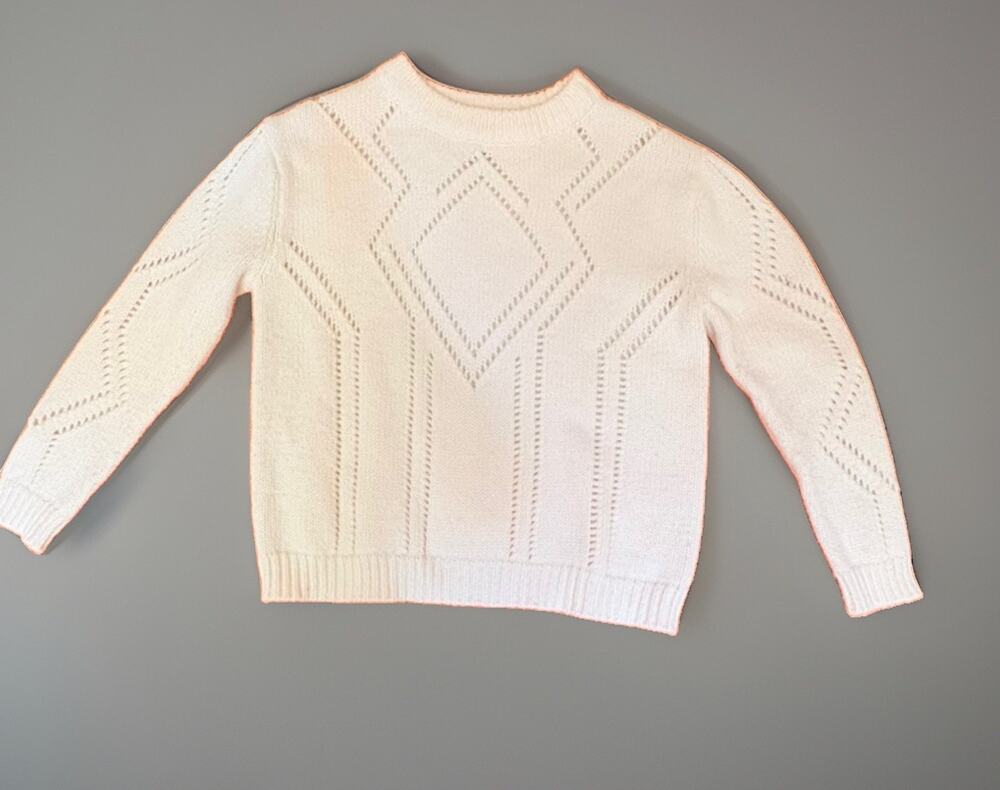 Magaschoni Knit Sweater Size S Cream Alpaca Wool Blend Soft Cozy Comfort